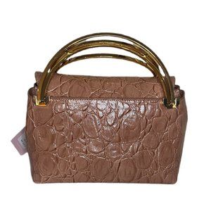 LOUISE et CIE Diam Soft Rose Top Handle Bag Pink Gold Leather Handbag Purse